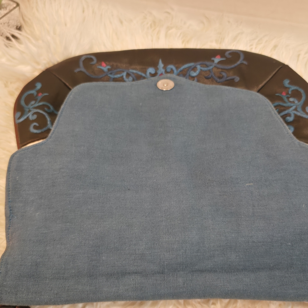 Vintage Blue and Yellow Floral Crossbody Bag - Picture 4 of 8